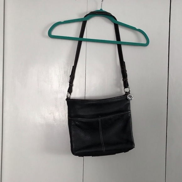 Sakura Handbags - Sak Leather Black shoulder Bag Donut Shaped Charm